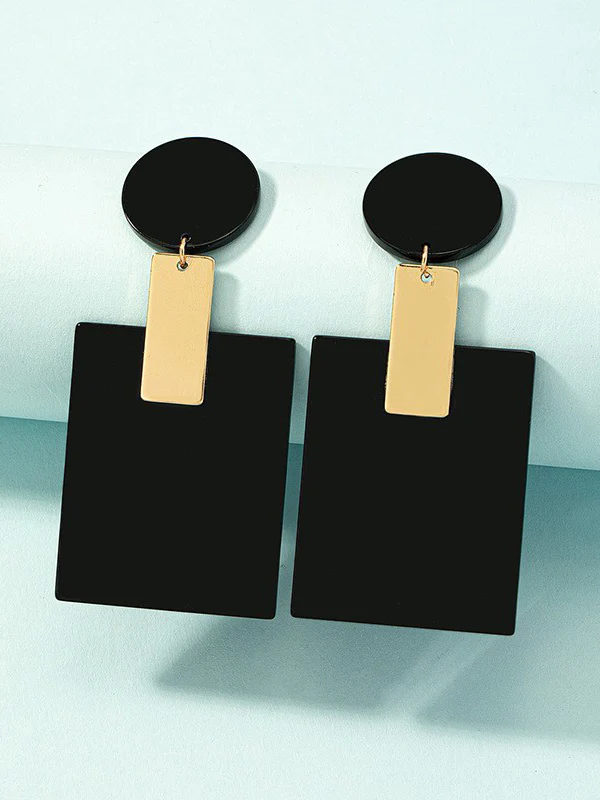 Geometric Drop Earrings - Image 2