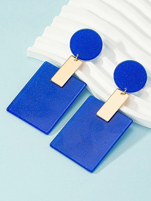 Geometric Drop Earrings - Image 3