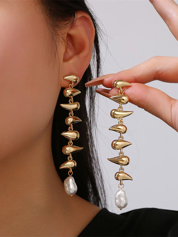 Geometric Drop Earrings Earrings Accessories - Image 2
