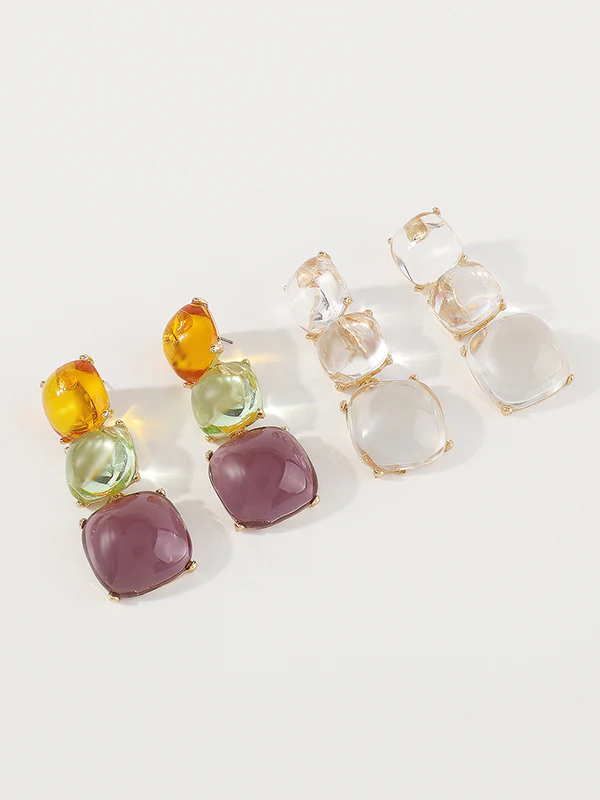 Geometric Drop Earrings Earrings Accessories - Image 3