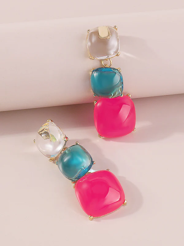 Geometric Drop Earrings Earrings Accessories - Image 4