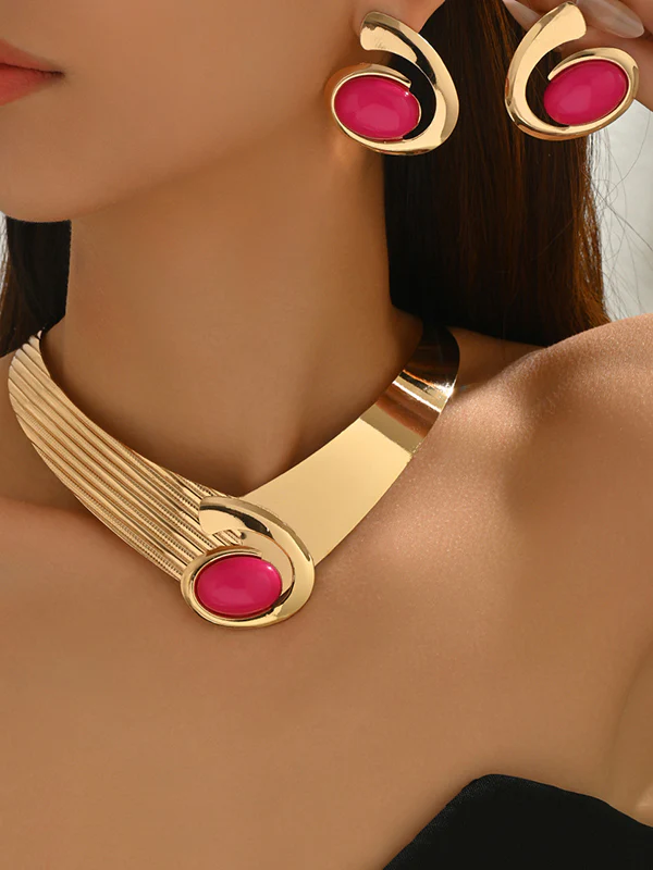 Geometric Drop Earrings Necklaces Accessories - Image 3