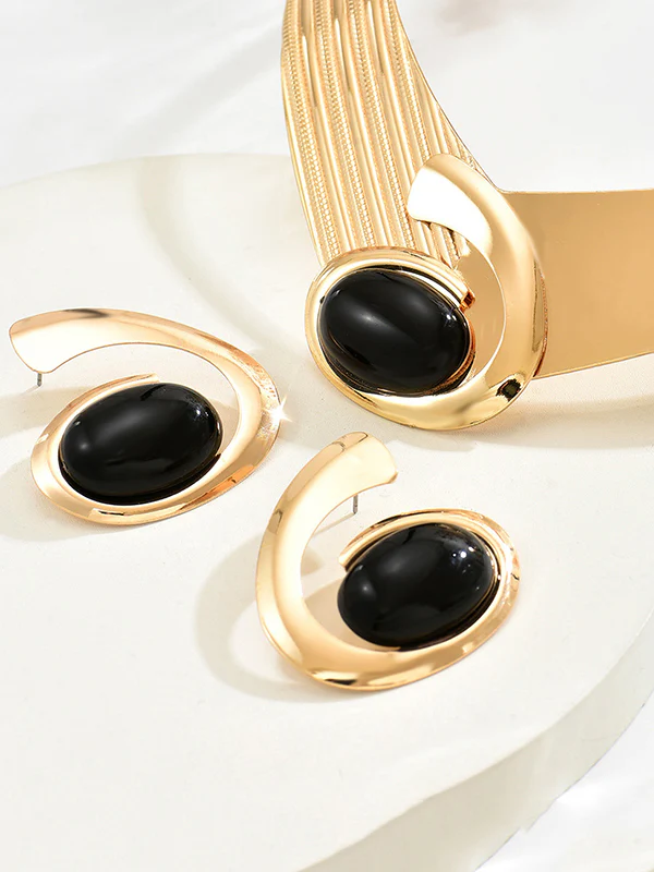 Geometric Drop Earrings Necklaces Accessories - Image 5