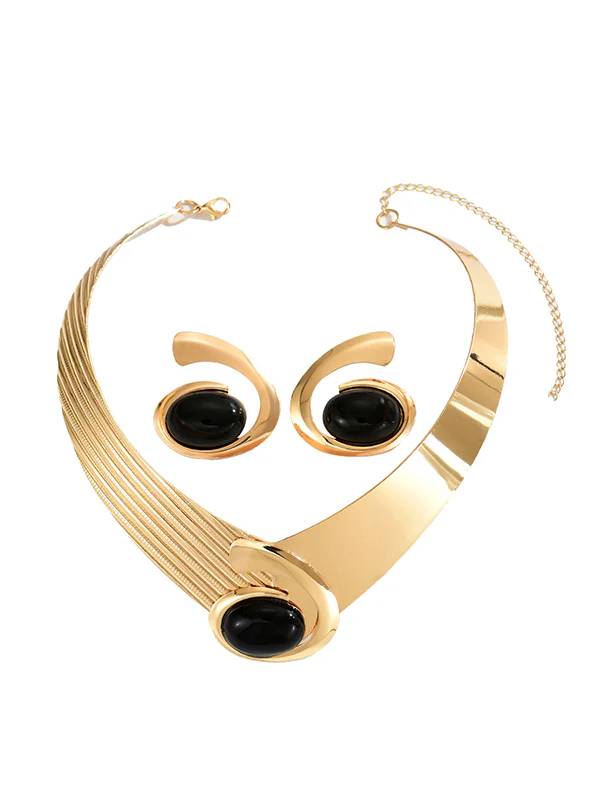 Geometric Drop Earrings Necklaces Accessories - Image 6