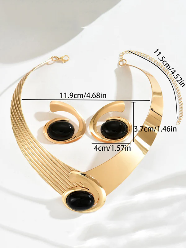 Geometric Drop Earrings Necklaces Accessories - Image 7