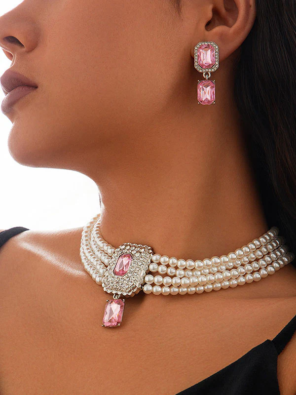 Geometric Drop Earrings Necklaces Accessories - Image 11