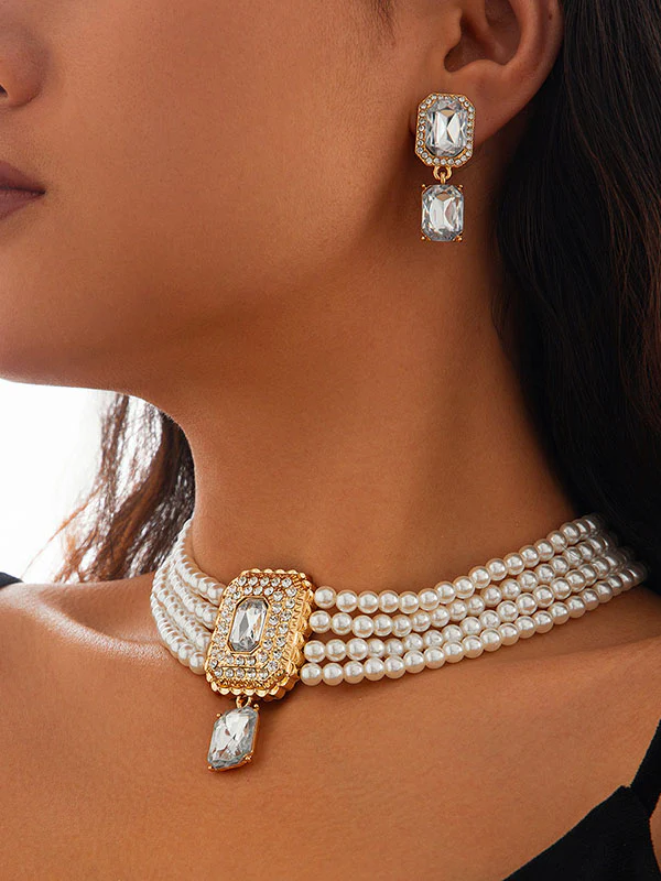 Geometric Drop Earrings Necklaces Accessories - Image 12
