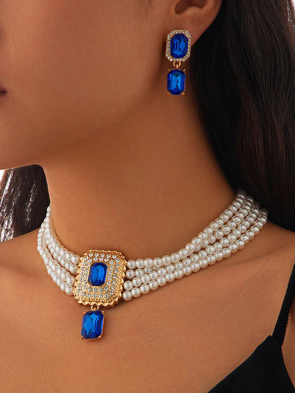 Geometric Drop Earrings Necklaces Accessories - Image 13