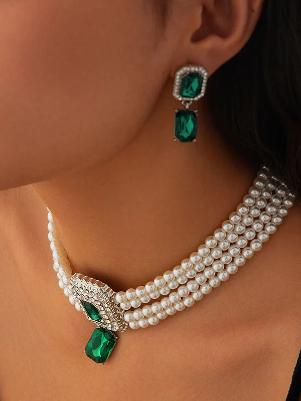 Geometric Drop Earrings Necklaces Accessories - Image 14