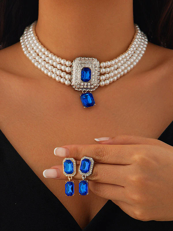Geometric Drop Earrings Necklaces Accessories - Image 2