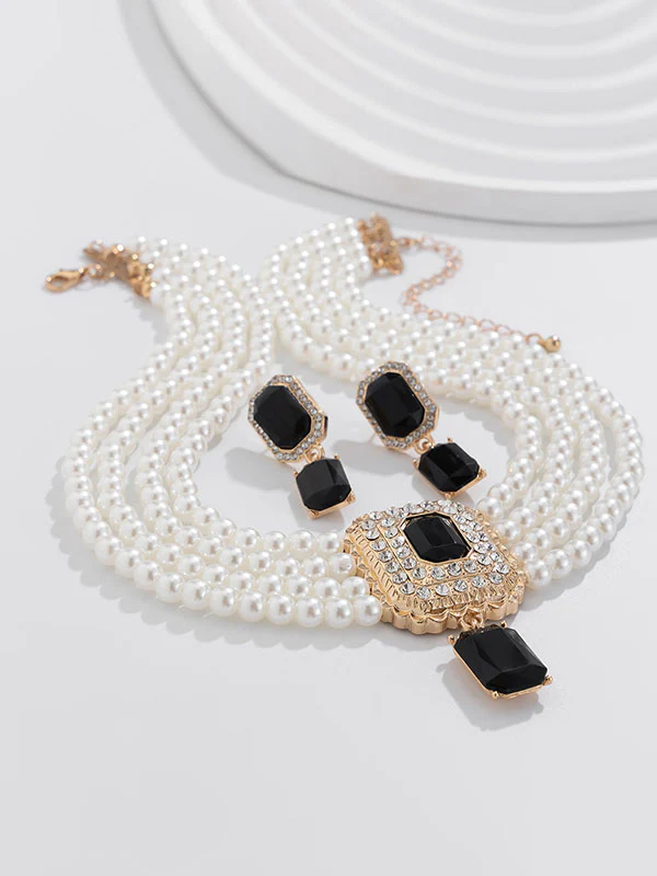 Geometric Drop Earrings Necklaces Accessories - Image 22