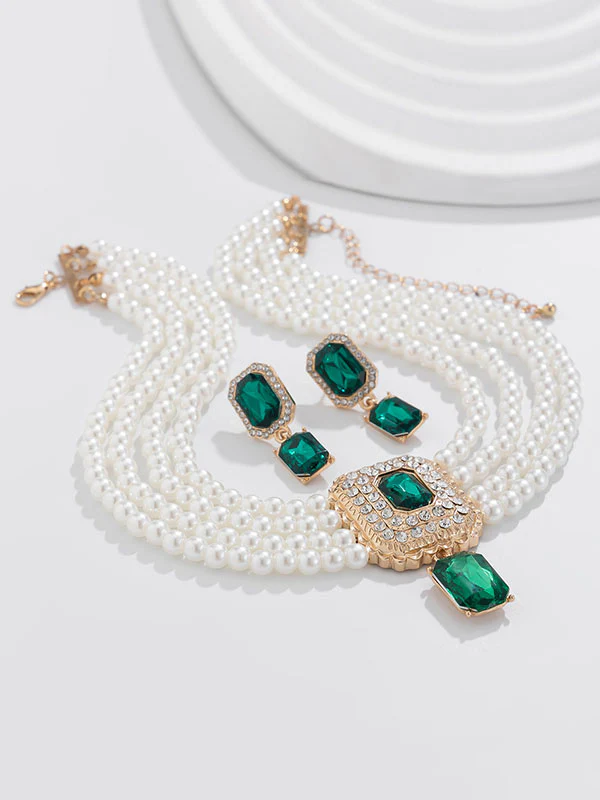 Geometric Drop Earrings Necklaces Accessories - Image 23