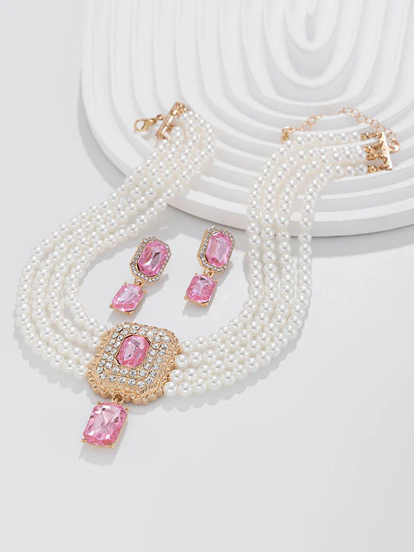 Geometric Drop Earrings Necklaces Accessories - Image 24