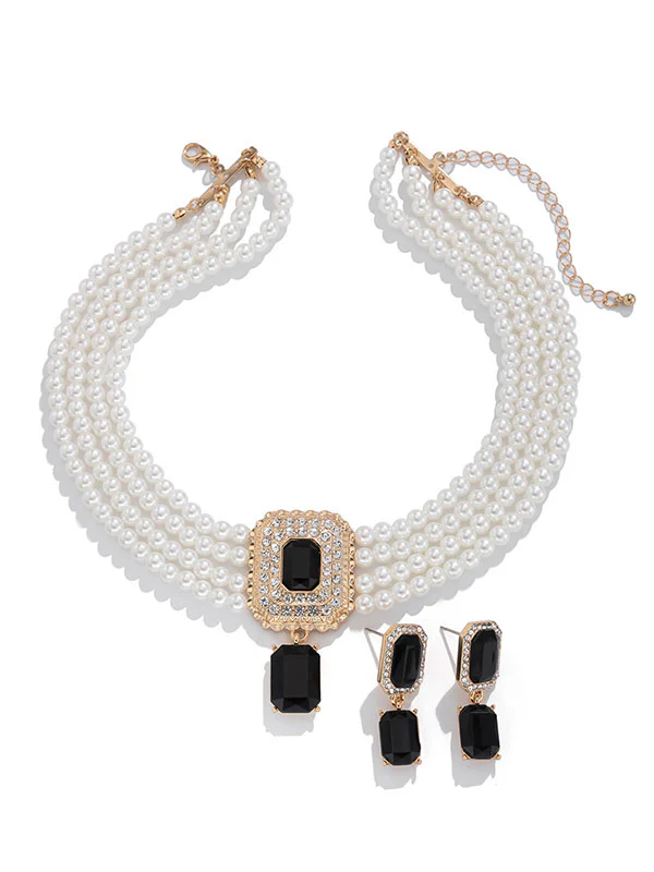 Geometric Drop Earrings Necklaces Accessories - Image 29