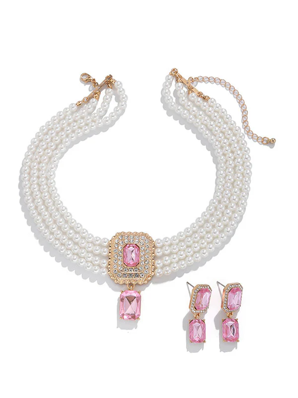 Geometric Drop Earrings Necklaces Accessories - Image 34