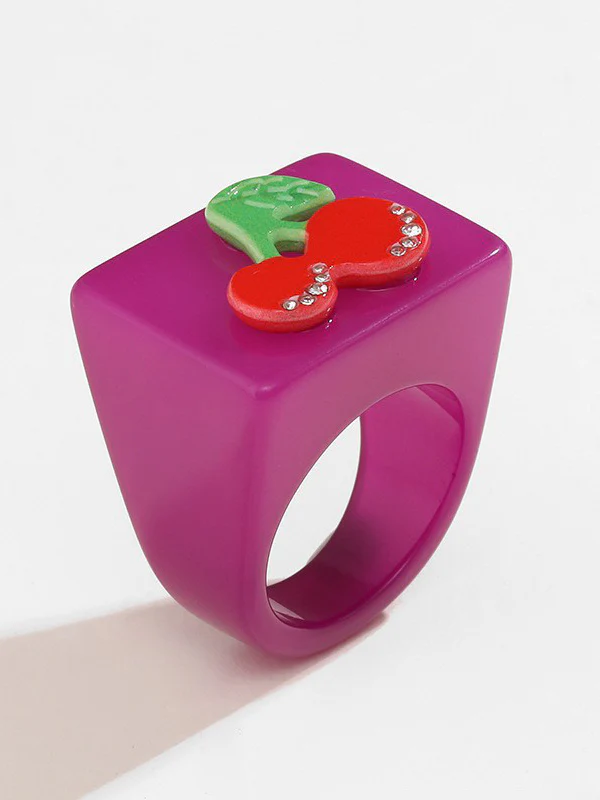 Geometric Fruit  Rhinestone Rings Accessories - Image 10