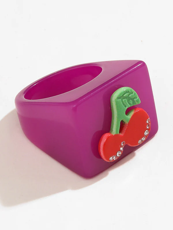 Geometric Fruit  Rhinestone Rings Accessories - Image 11