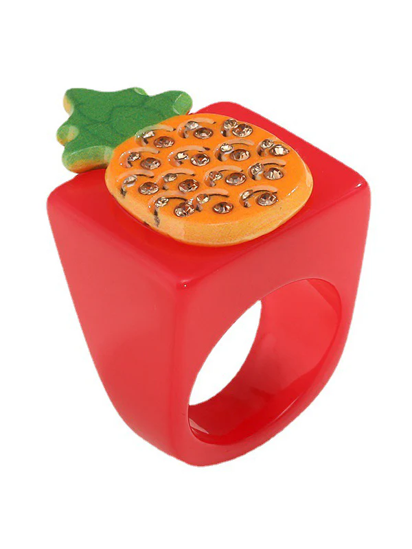 Geometric Fruit  Rhinestone Rings Accessories - Image 7