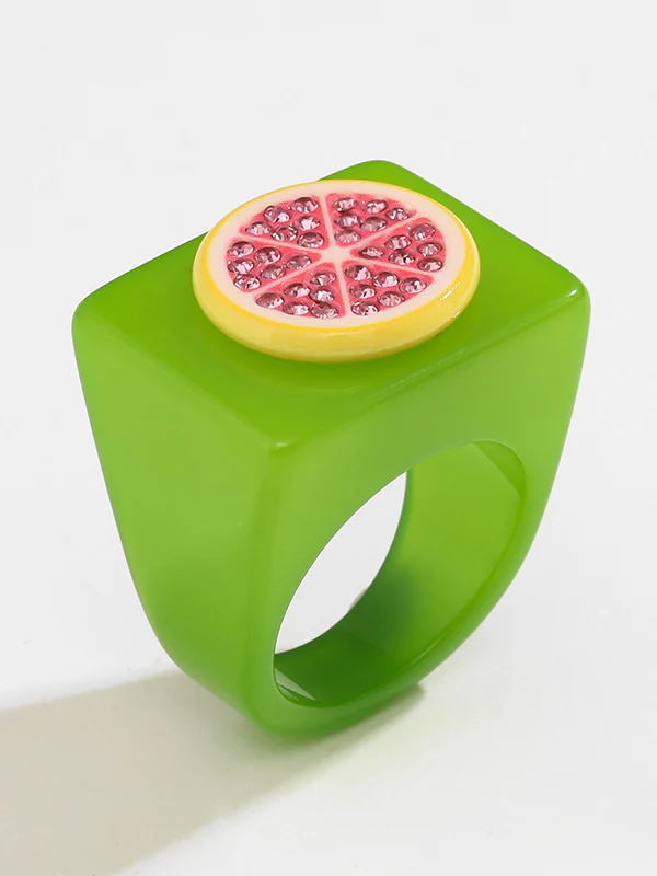 Geometric Fruit  Rhinestone Rings Accessories - Image 8
