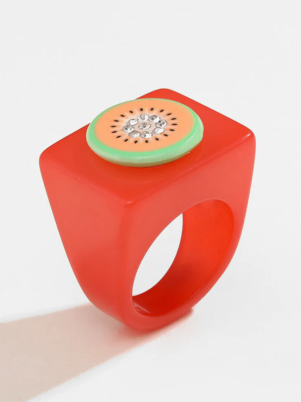 Geometric Fruit  Rhinestone Rings Accessories - Image 9