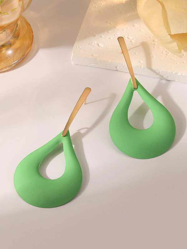 Geometric Hollow Drop Earrings - Image 11