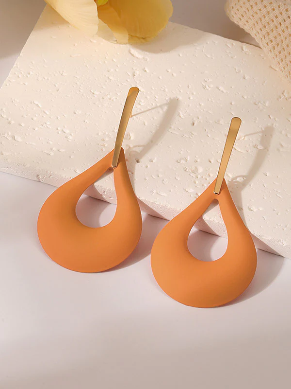 Geometric Hollow Drop Earrings - Image 15