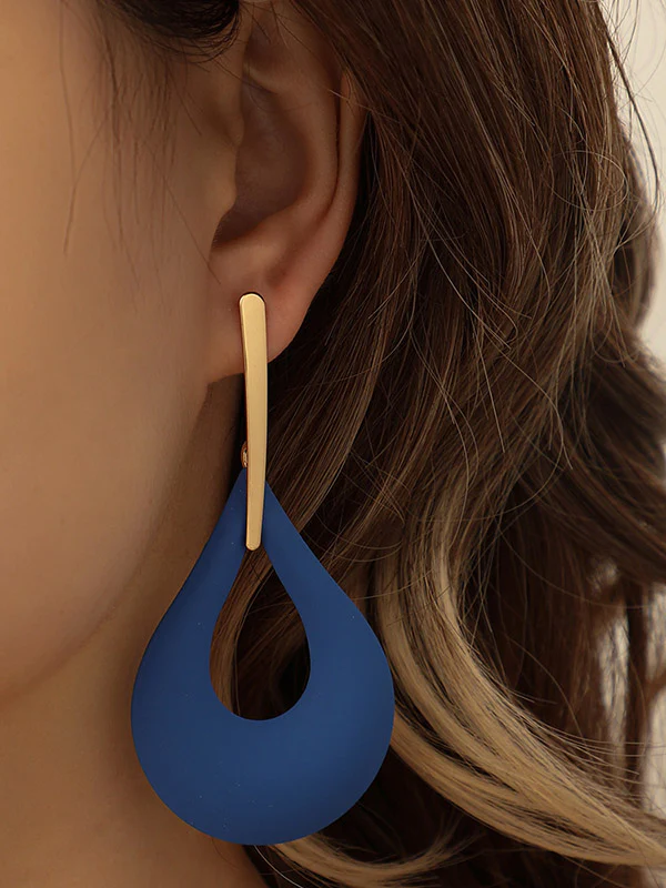 Geometric Hollow Drop Earrings - Image 5
