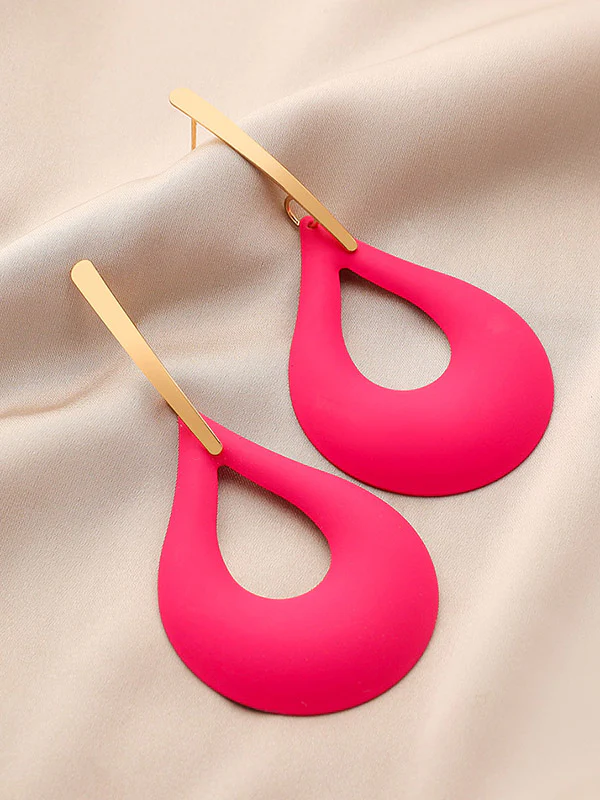 Geometric Hollow Drop Earrings - Image 7