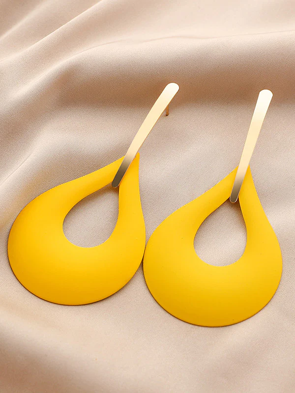 Geometric Hollow Drop Earrings - Image 9