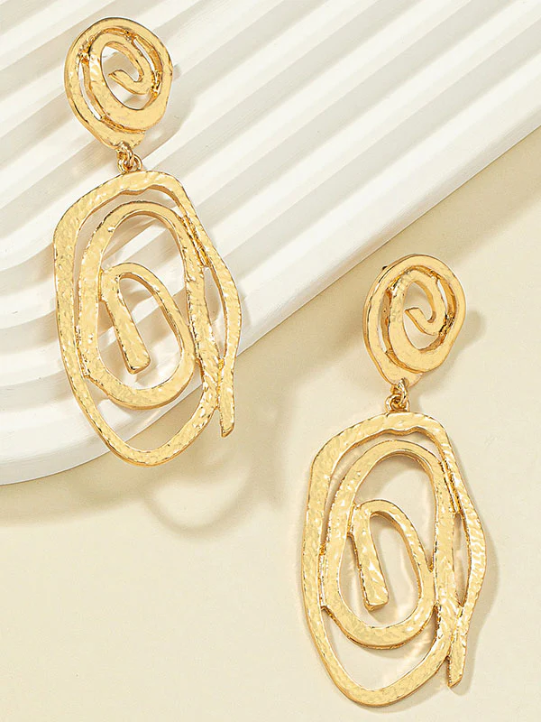 Geometric Hollow Drop Earrings Earrings Accessories - Image 2