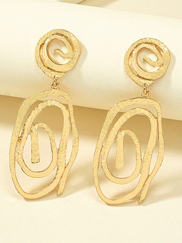Geometric Hollow Drop Earrings Earrings Accessories - Image 3