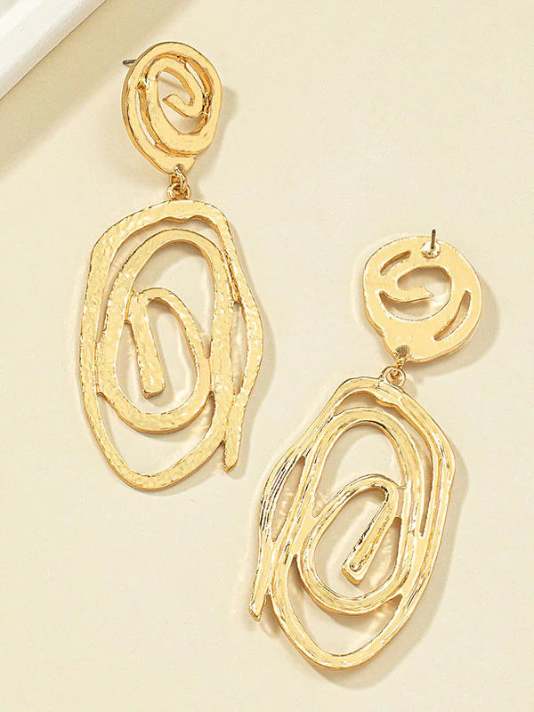 Geometric Hollow Drop Earrings Earrings Accessories - Image 4