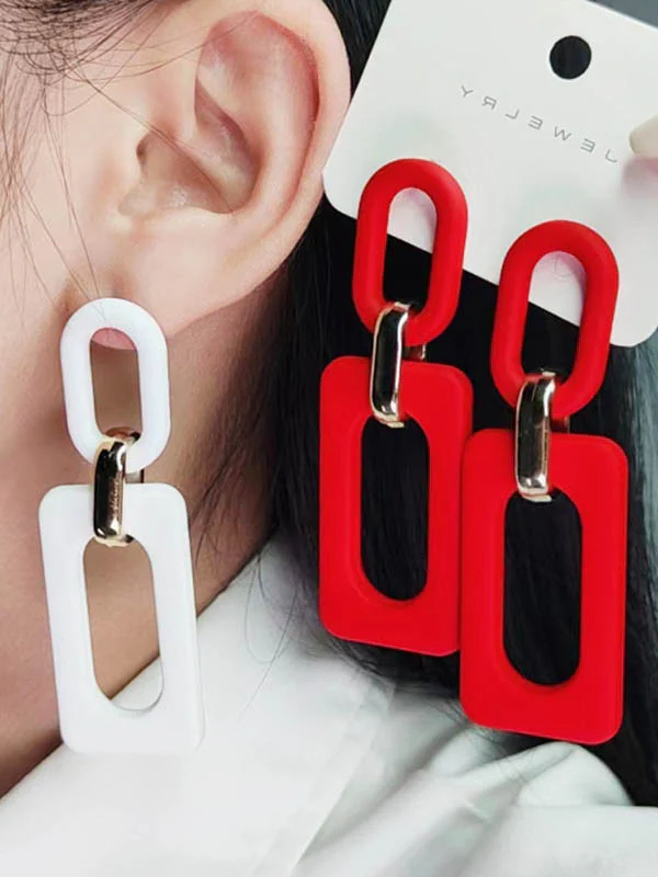 Geometric Hollow Earrings Accessories - Image 2