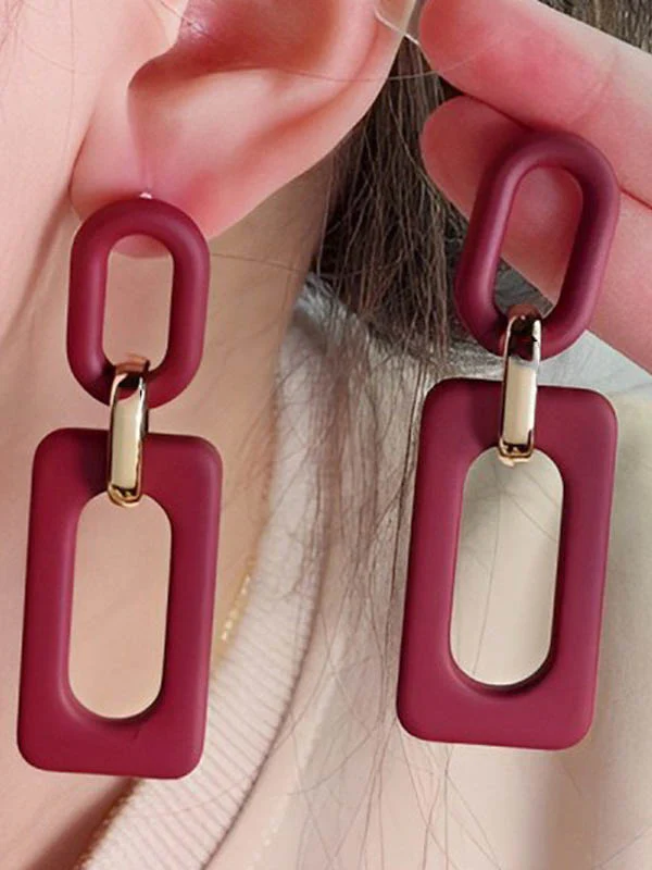Geometric Hollow Earrings Accessories - Image 3