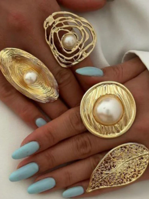 Geometric Hollow Rings Accessories - Image 2