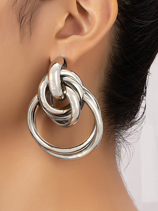 Geometric Hollow Shiny Earrings Accessories - Image 2