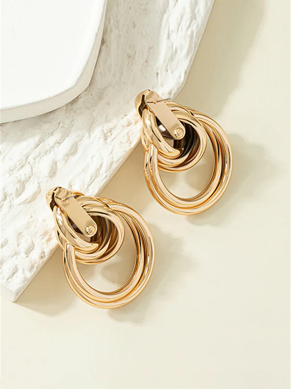 Geometric Hollow Shiny Earrings Accessories - Image 3