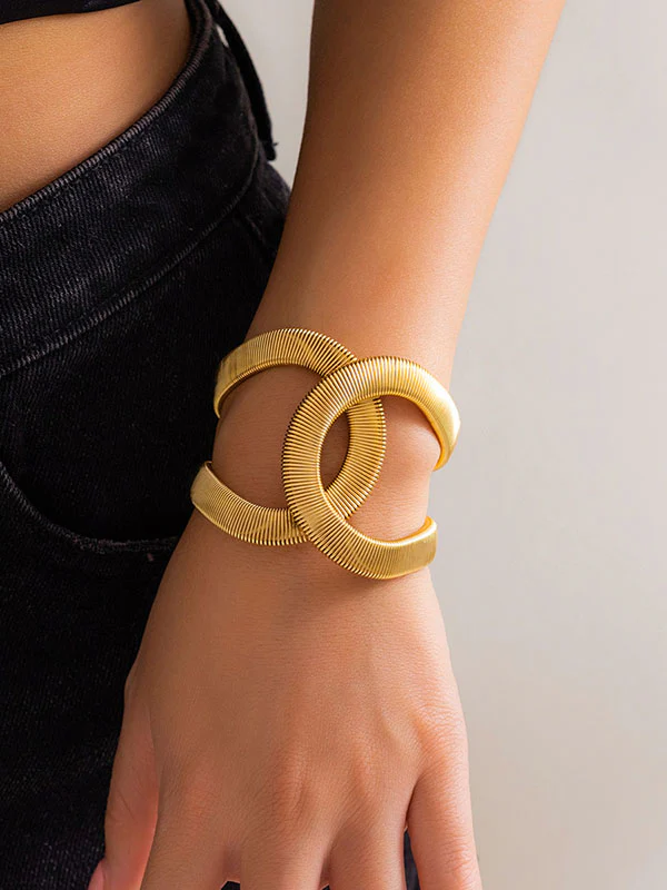 Geometric Hollow Snake Chain Solid Color Bracelet Accessories - Image 2