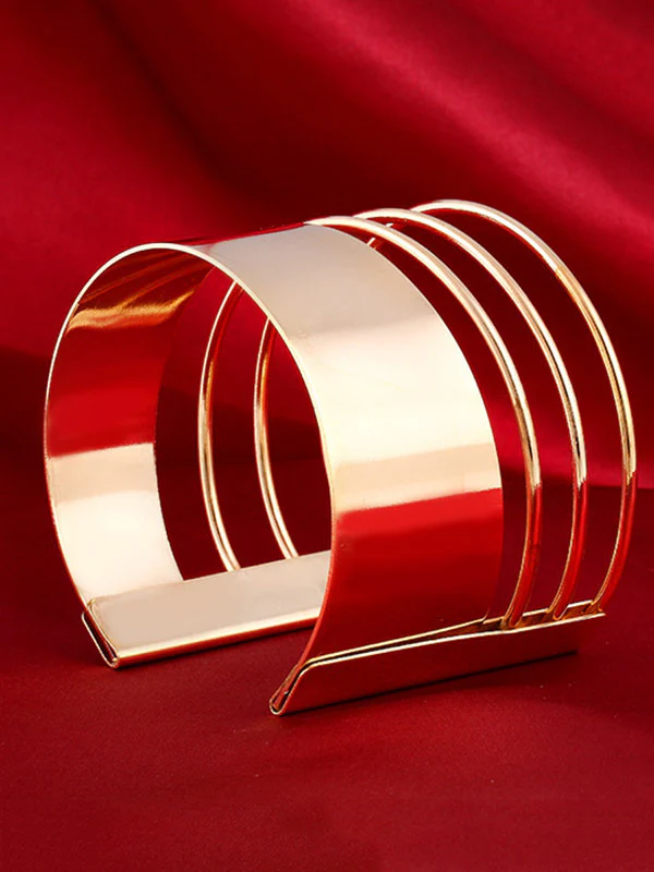 Geometric Hollow Solid Color Bracelet Accessories - Image 6