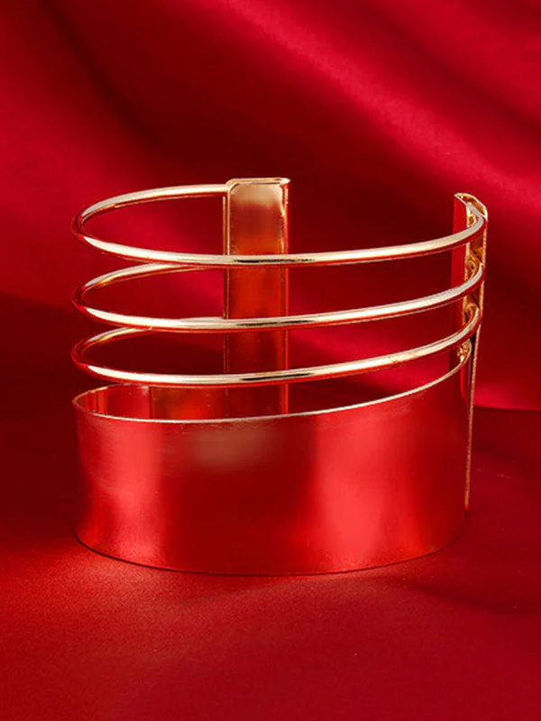Geometric Hollow Solid Color Bracelet Accessories - Image 7