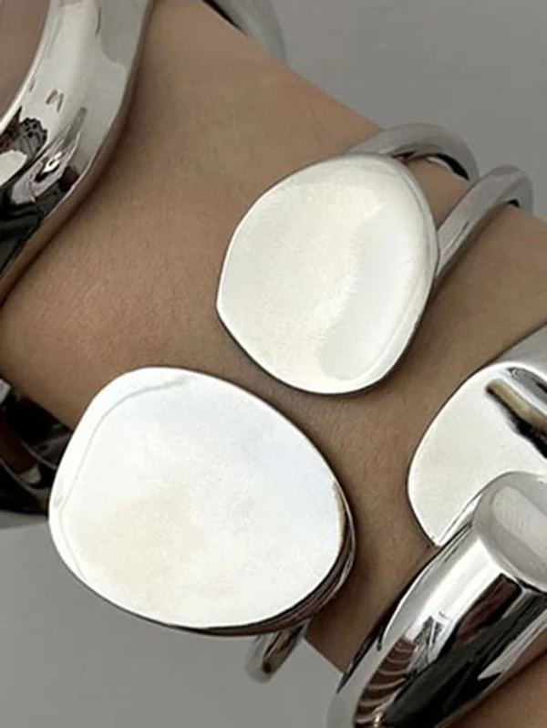 Geometric Hollow Solid Color Bracelet Accessories - Image 5