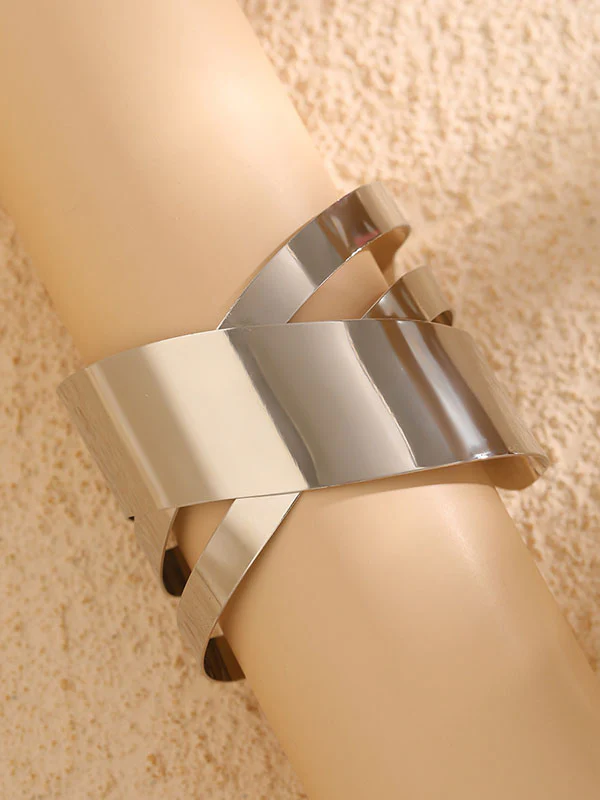 Geometric Hollow Solid Color Bracelet Accessories - Image 3