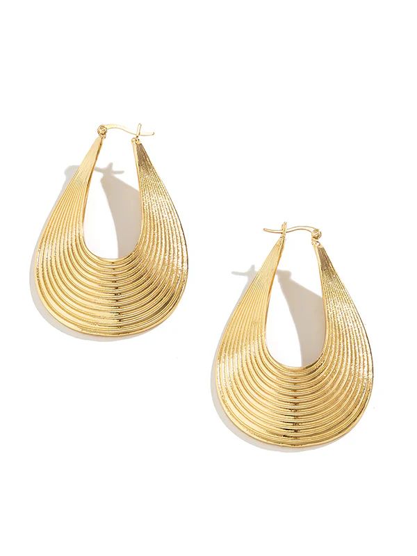 Geometric Hollow Solid Color Drop Earrings - Image 12