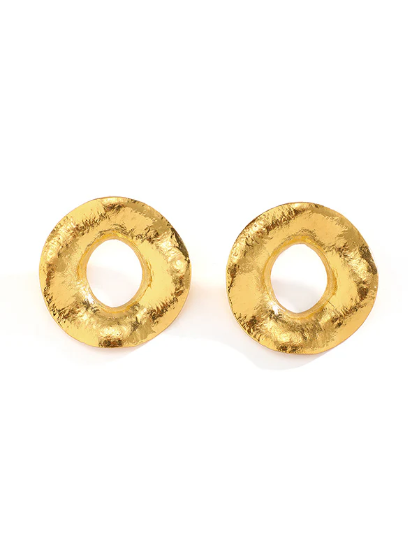 Geometric Hollow Solid Color Drop Earrings - Image 10