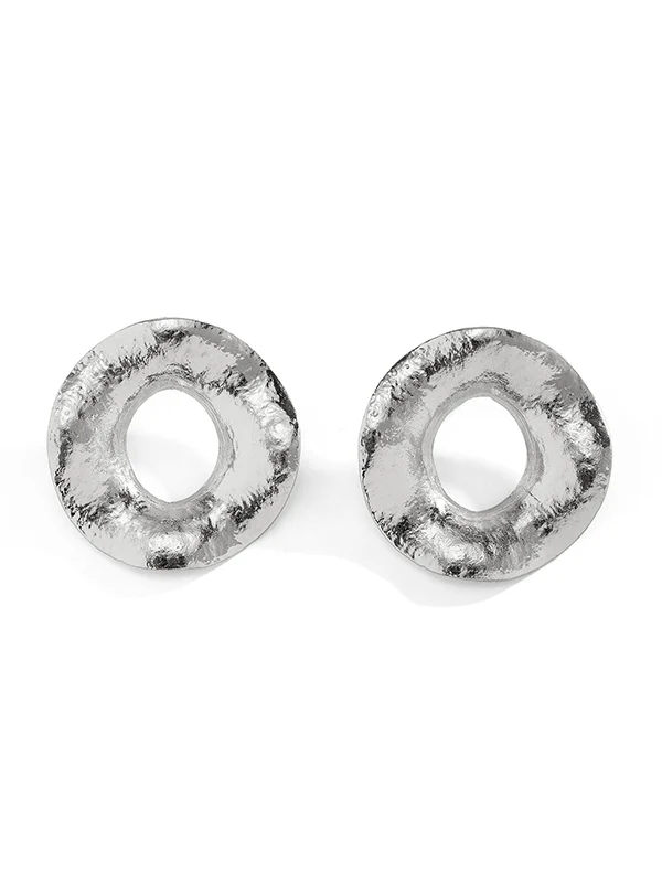Geometric Hollow Solid Color Drop Earrings - Image 9