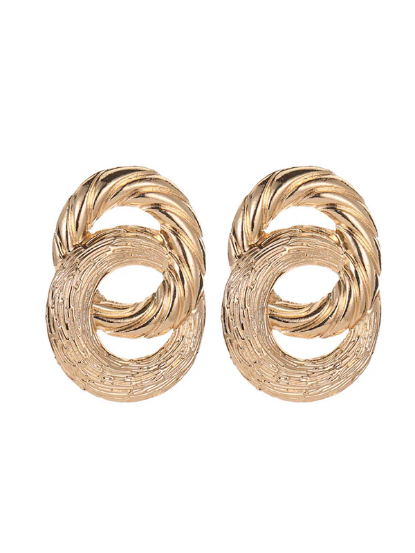 Geometric Hollow Solid Color Drop Earrings - Image 6