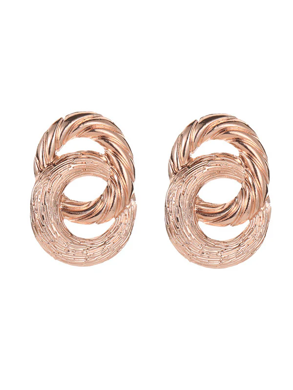 Geometric Hollow Solid Color Drop Earrings - Image 8