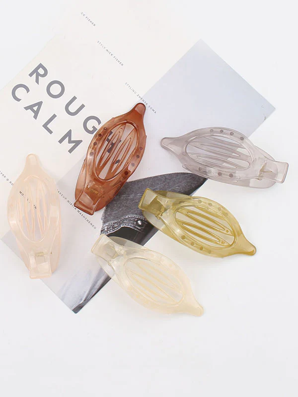 Geometric Hollow Solid Color Hair Clips - Image 10
