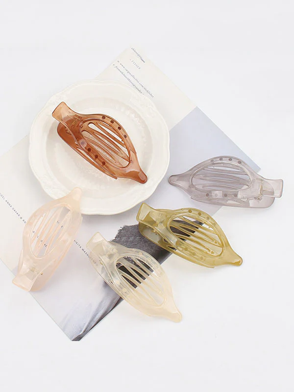 Geometric Hollow Solid Color Hair Clips - Image 11