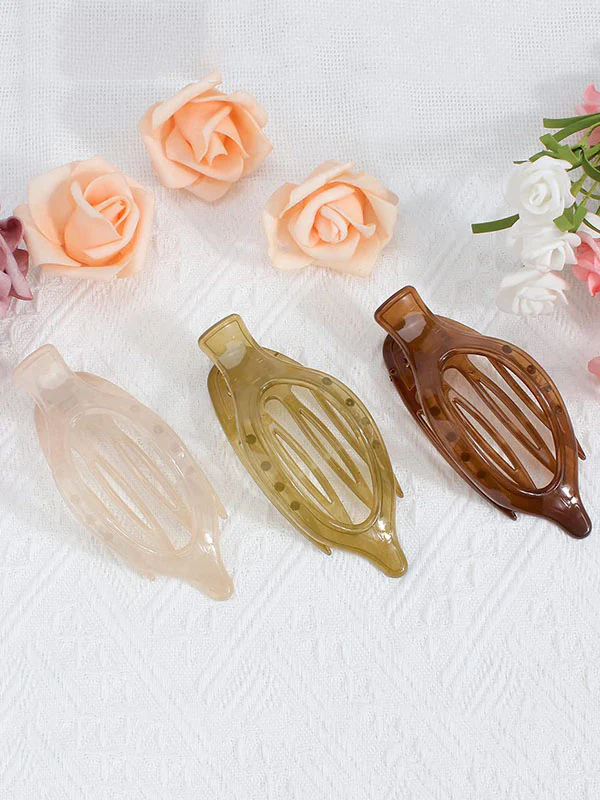 Geometric Hollow Solid Color Hair Clips - Image 12